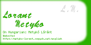 lorant metyko business card